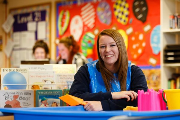 Early years student in a nursery