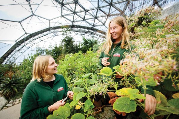 Two horticulture students working at The Eden Project