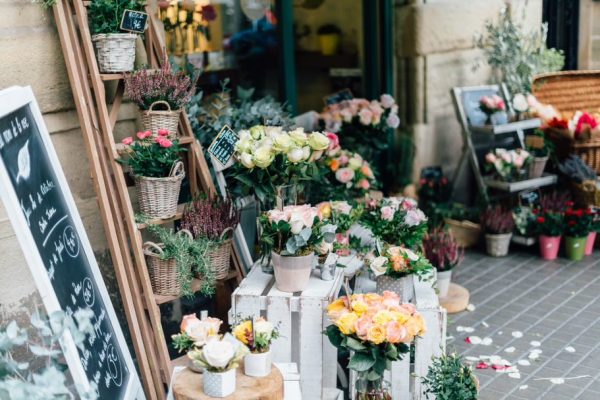 Flowers outside a florists shop