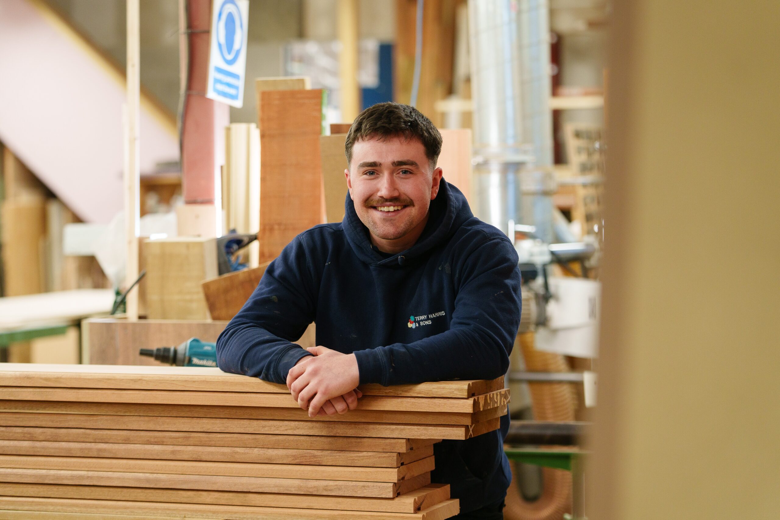 Carpentry apprentice, Finn Johnson